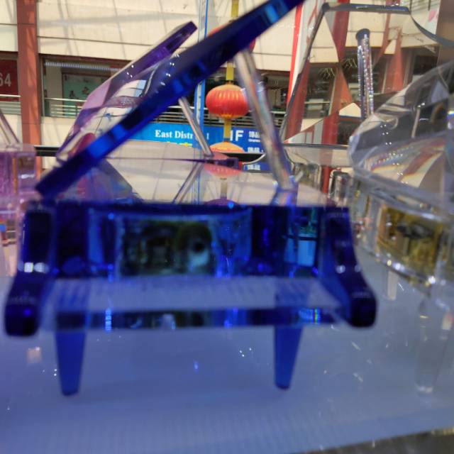 蓝色钢琴，玻璃，水晶工艺品摆件