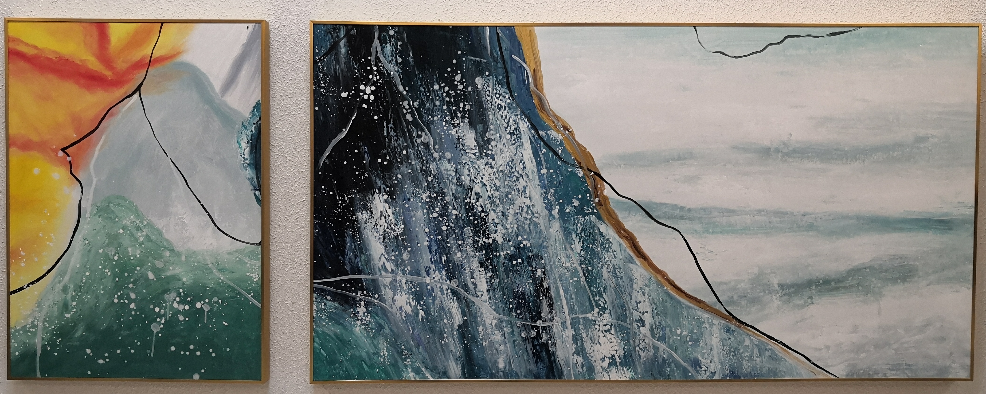 Mountains And Rivers Riptide Oil Painting Large Porch Landscape Decorative Painting Modern Abstract Painting Simple American Living Room Hanging Painting