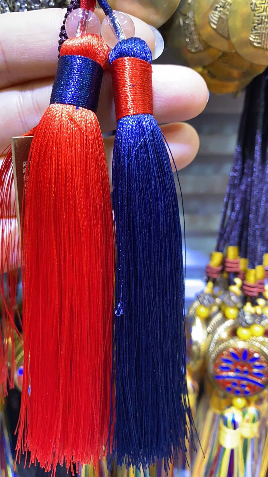 Pure copper gourd double-tassel car rearview mirror pendant Specification image