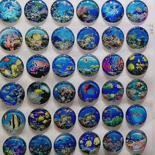 海底水族水晶图案吊坠头饰钥匙配件