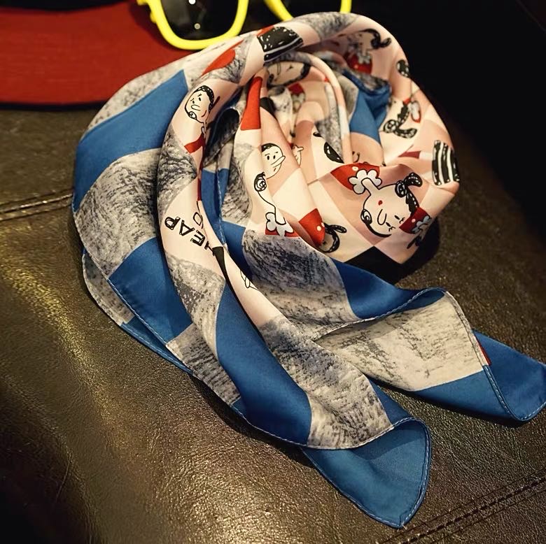 Cartoon Pattern Cute Scarf Shawl Silk Scarf Thin Everything
