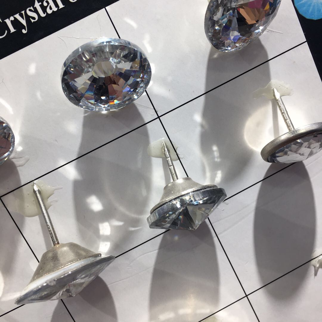 透明半立体仿钻石玻璃水晶配件尺寸不一细节图