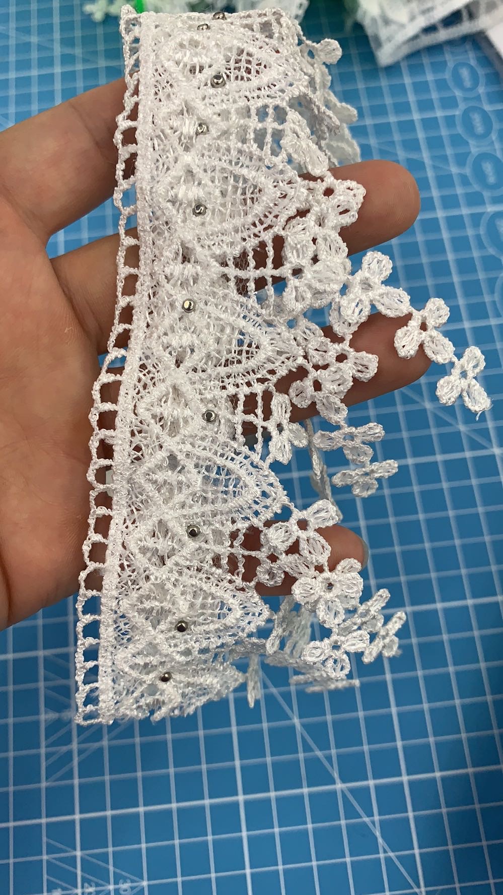 Polyester Hanging Eyelash Lace Chair Yarn Dress Diy Lace Fabric details Picture