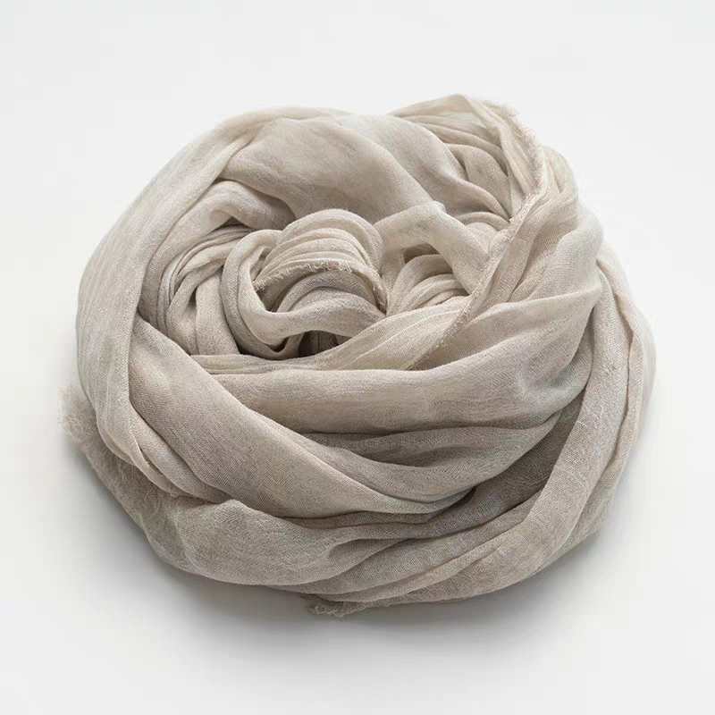 Solid Color Thin Candy Color Scarf With Wide Summer Cotton And Hemp Wind details Picture