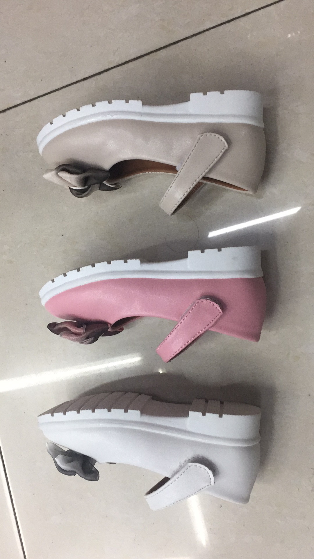 2023 Spring children students perform Korean version of girl's bow H203 Hongyun 2020 foreign trade girl's iris baby princess shoes Specification drawing