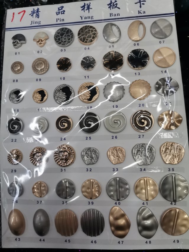 Personalized and trendy alloy resin irregularly shaped buttons in various styles