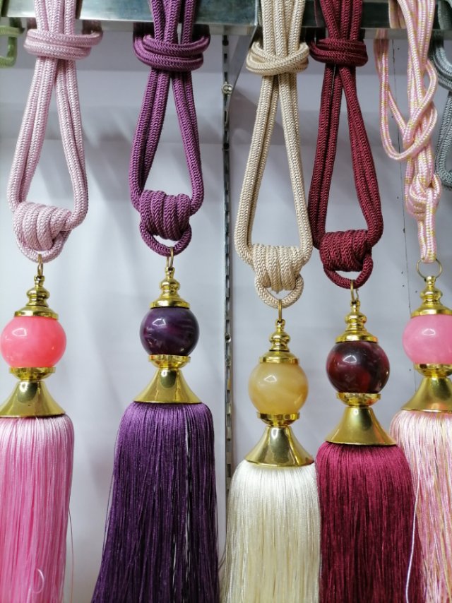 窗帘绑球挂球双流苏配件扣绑绳装饰吊穗图