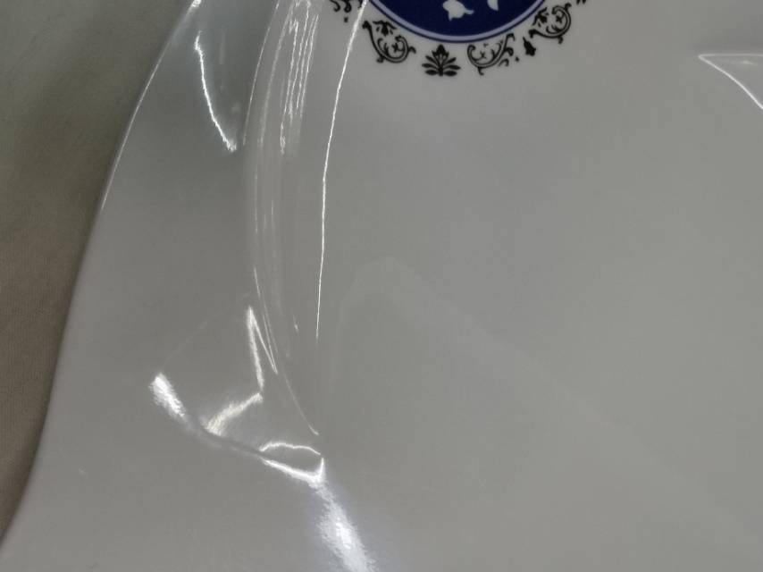 Imitation Blue And White Melamine Imitation Porcelain White Round Dish Plastic Disc Platter Fast Food Cover Rice Buffet Plate Dish Specification drawing