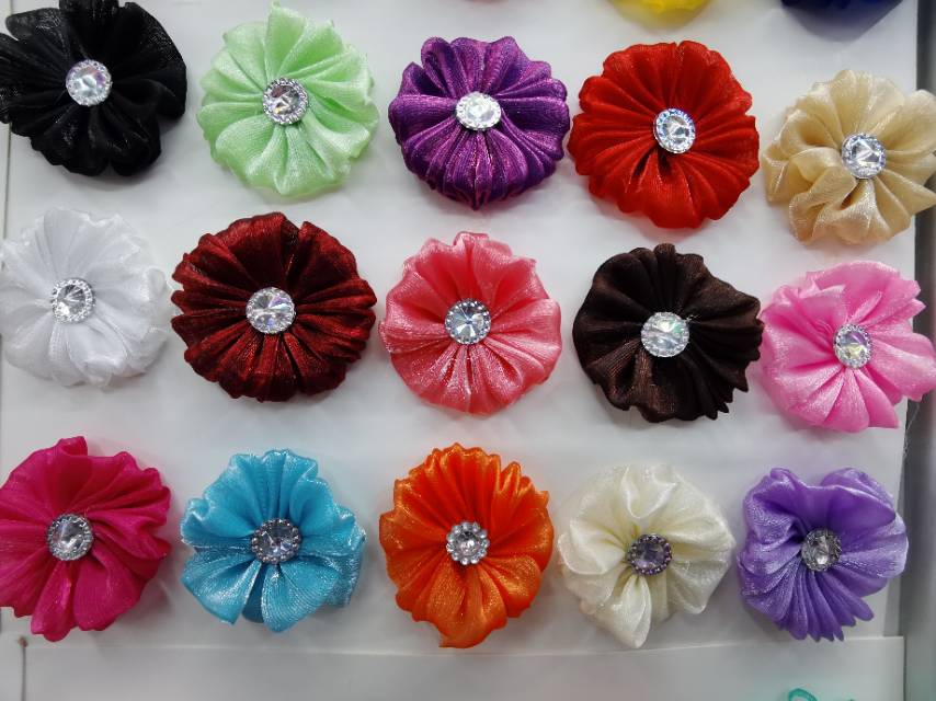 Heart such as making Korean yarn small round flower accessories thumbnail