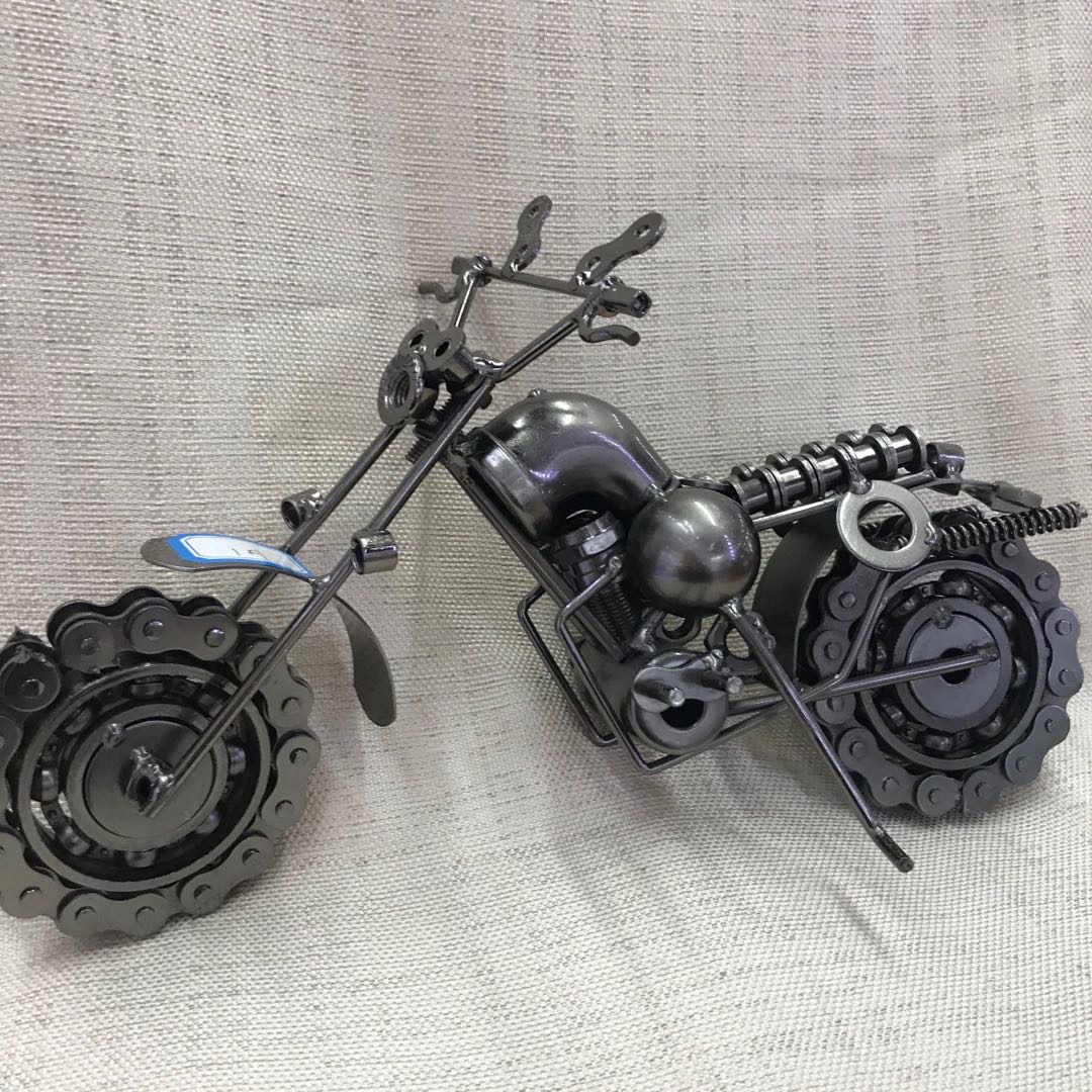 Vintage Hand-Wrought Iron Motorcycle Home Wine Cabinet Decor Living Room Car Model Small Creative Crafts Specification drawing