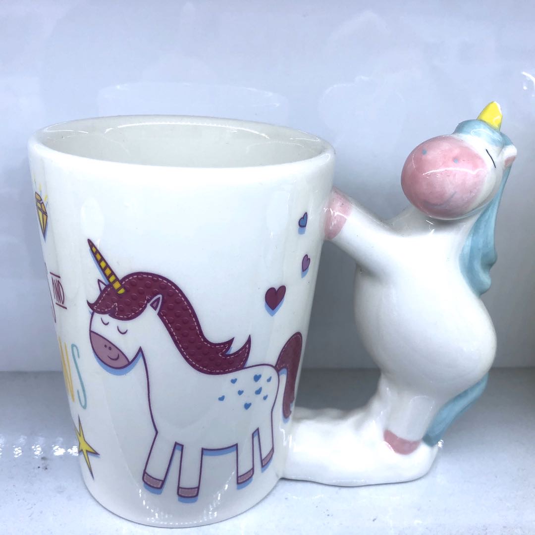 Hippopotamus cute ceramic mug for children with a cover mug creative personality fashion water mug for home milk breakfast coffee mug thumbnail
