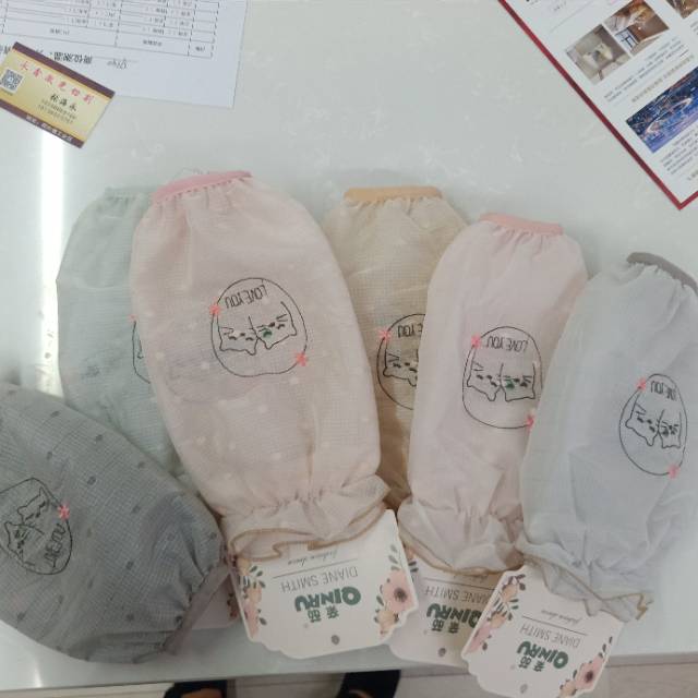 韩版可爱袖套女长款透明工作防脏套袖儿童ins手袖头护袖短款秋冬季