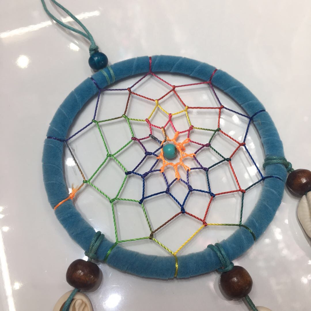 ins创意DIY手工编织少女心蓝色梦幻捕梦网风铃挂饰产品图