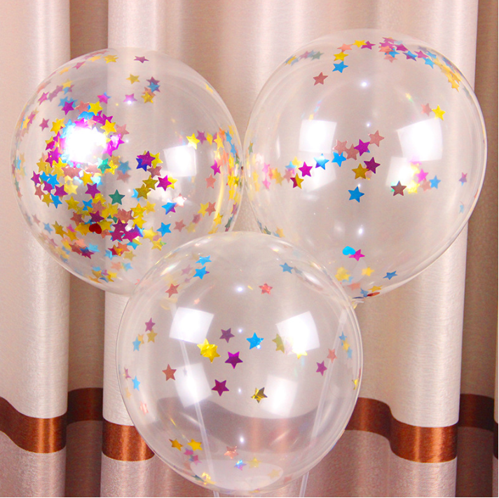 气球生日气球五星彩色波波球