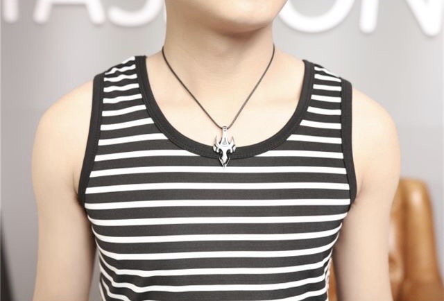 Striped Tank Top Men's Crew Neck Slim-Fit Stylish Korean Tank Top details Picture