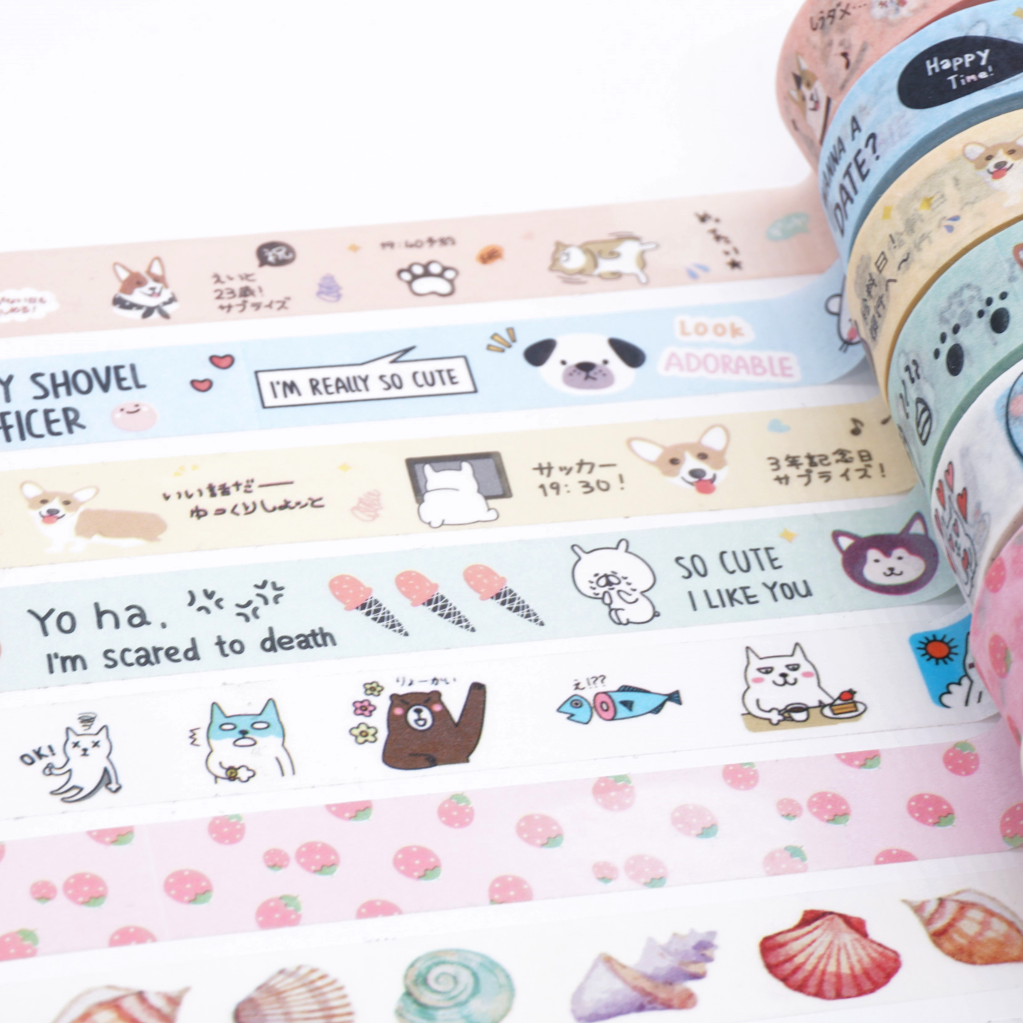 1.5cm*5m cartoon cute and fresh animal fruit planner stickers Specification image