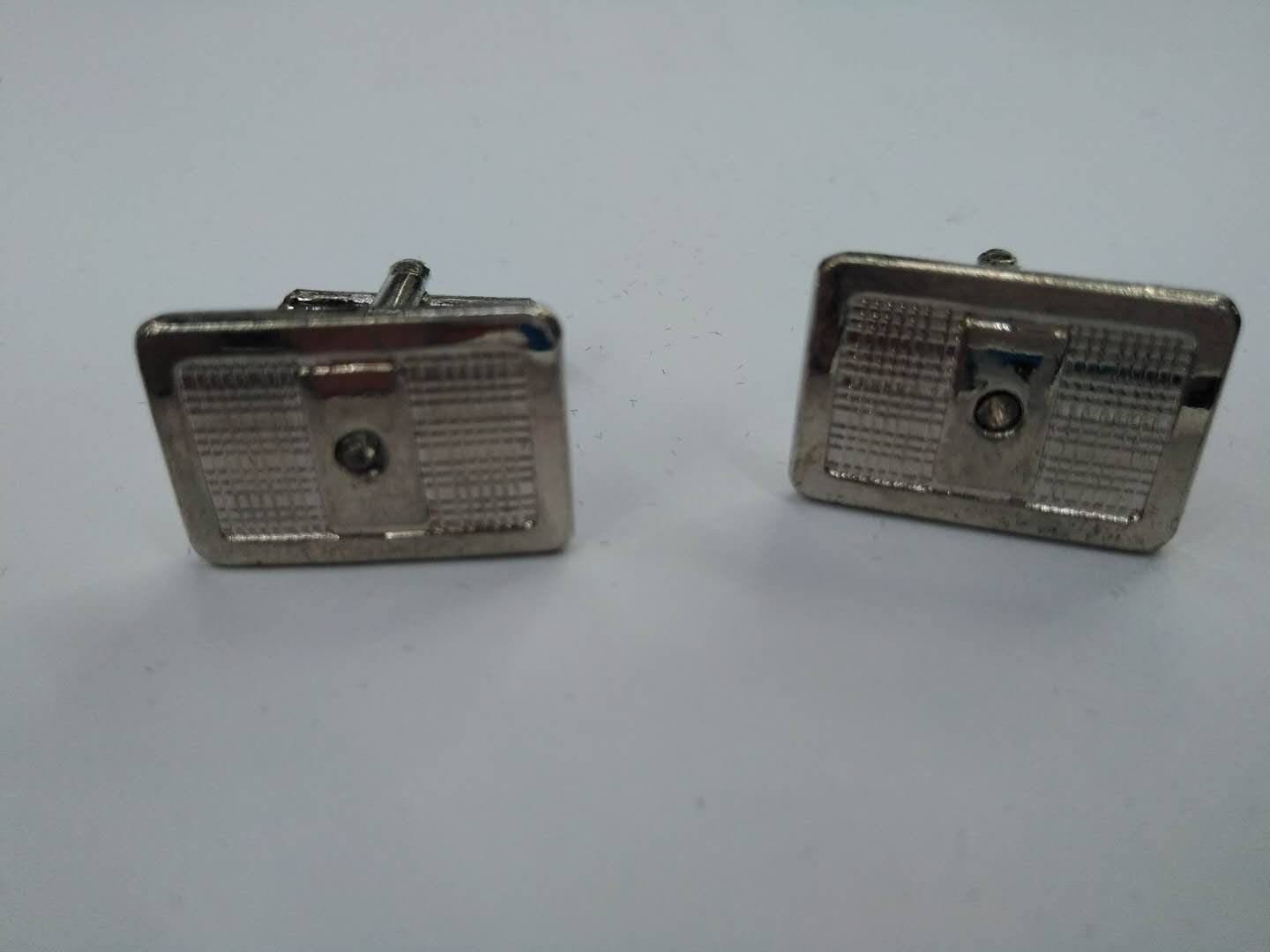 Square alloy electroplated metal cufflinks with customizable content for men Specification image