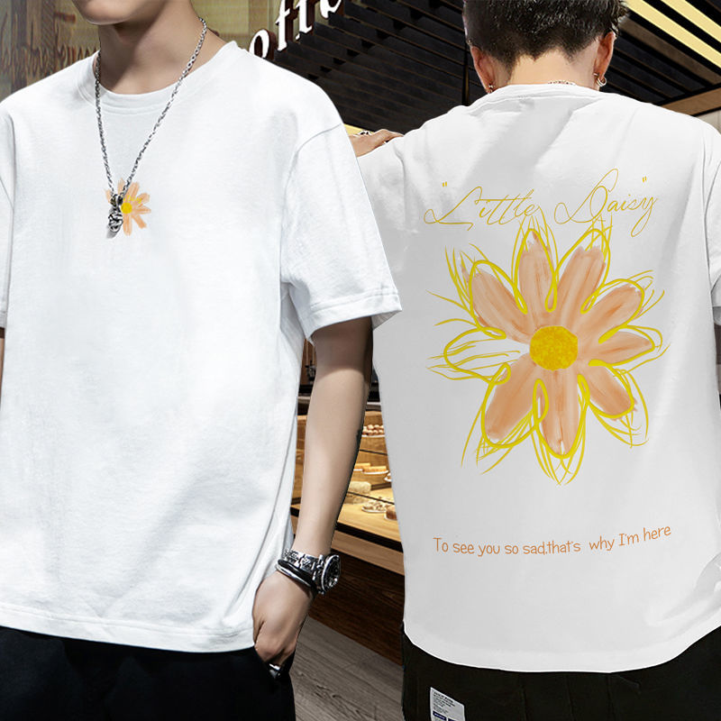 Cotton T-shirt for men's summer fashion popular logo for men's fall short sleeves thumbnail