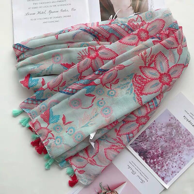 Ethnic Scarf Scarf Travel Holiday Sunscreen Gauze Beach details Picture