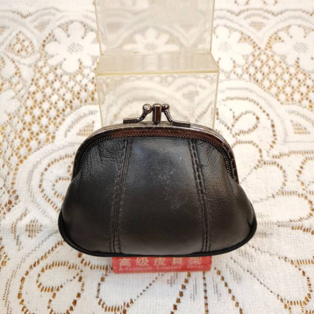 真皮女式零钱包夹子包