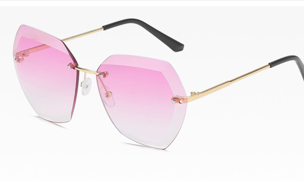 New fashionable sunglasses, large-framed polygonal sunglasses, polarized glasses, Korean version, trendy and trendy, high-end colorful ladies' style details Picture