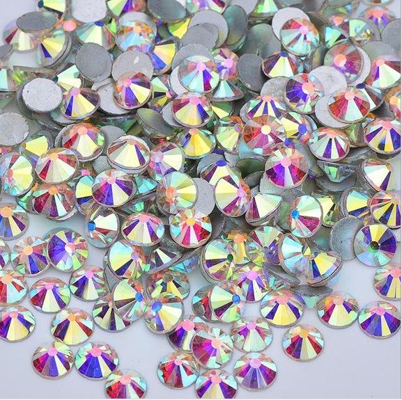 仿奥混尺寸异形水晶玻璃钻婚纱手缝水晶平底玻璃钻