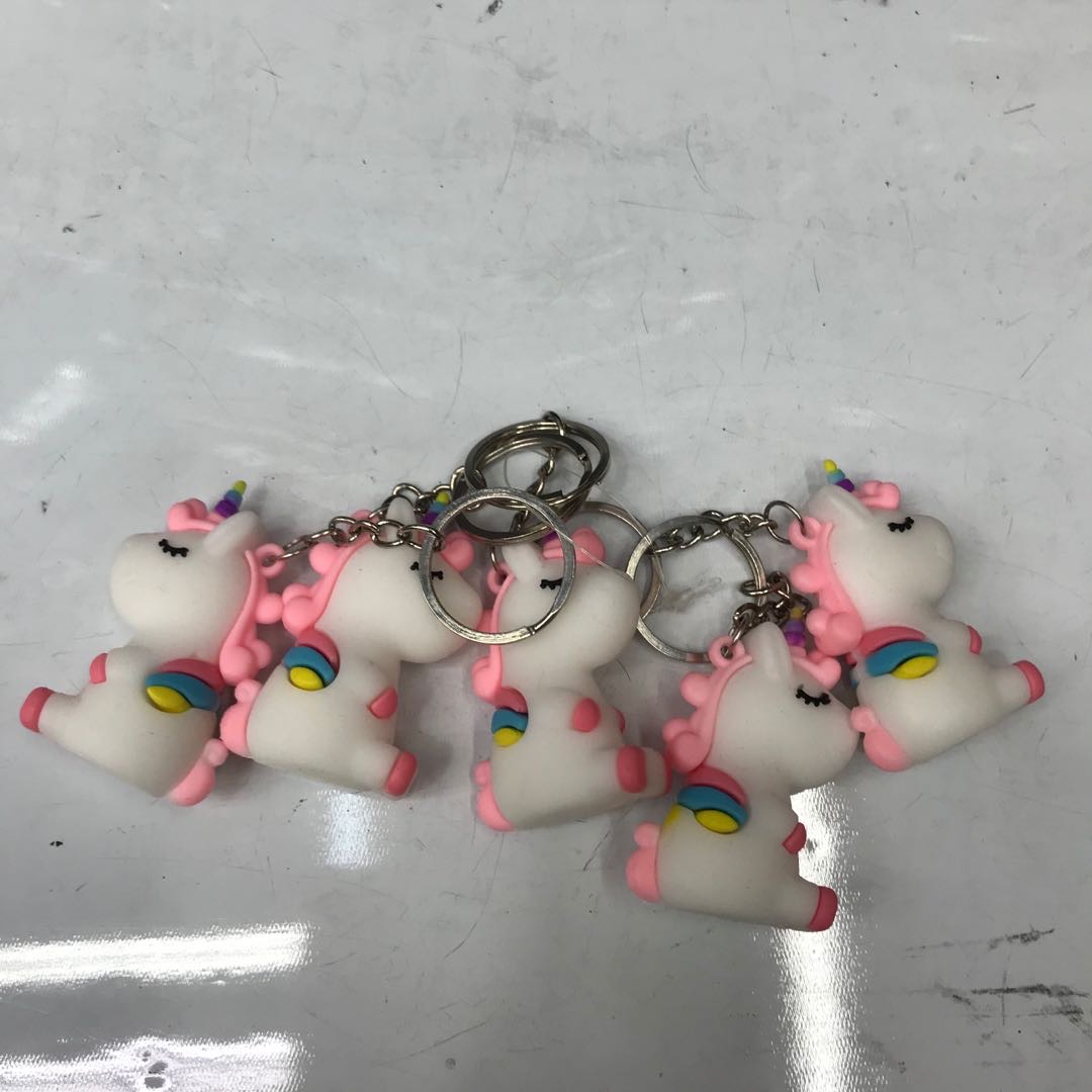 Unicorn doll cartoon keychain pendant Creative car keychain Cute lady keychain ring bag pendant