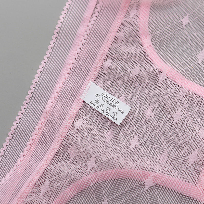 Women's Underwear Lace Transparent Low Waist Breathable Pure Cotton Crotch Large Size Women's Triangle Pants Specification drawing