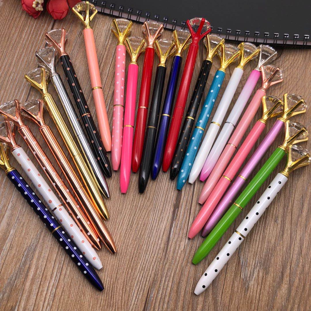 Diamond pens, student office metal ballpoint pens, hot-selling fashionable and high-quality advertising pens, gift pens details Picture