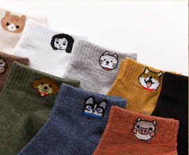 Spring and summer versatile shallow-mouth short socks, Japanese school style boat socks, Korean cute cartoon trendy socks for girls