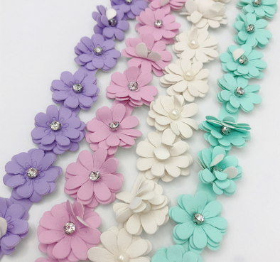 Hand Beaded Three-Dimensional Embossed Leather Nail Drill Diy Clothing Accessories Flower Flower Specification drawing