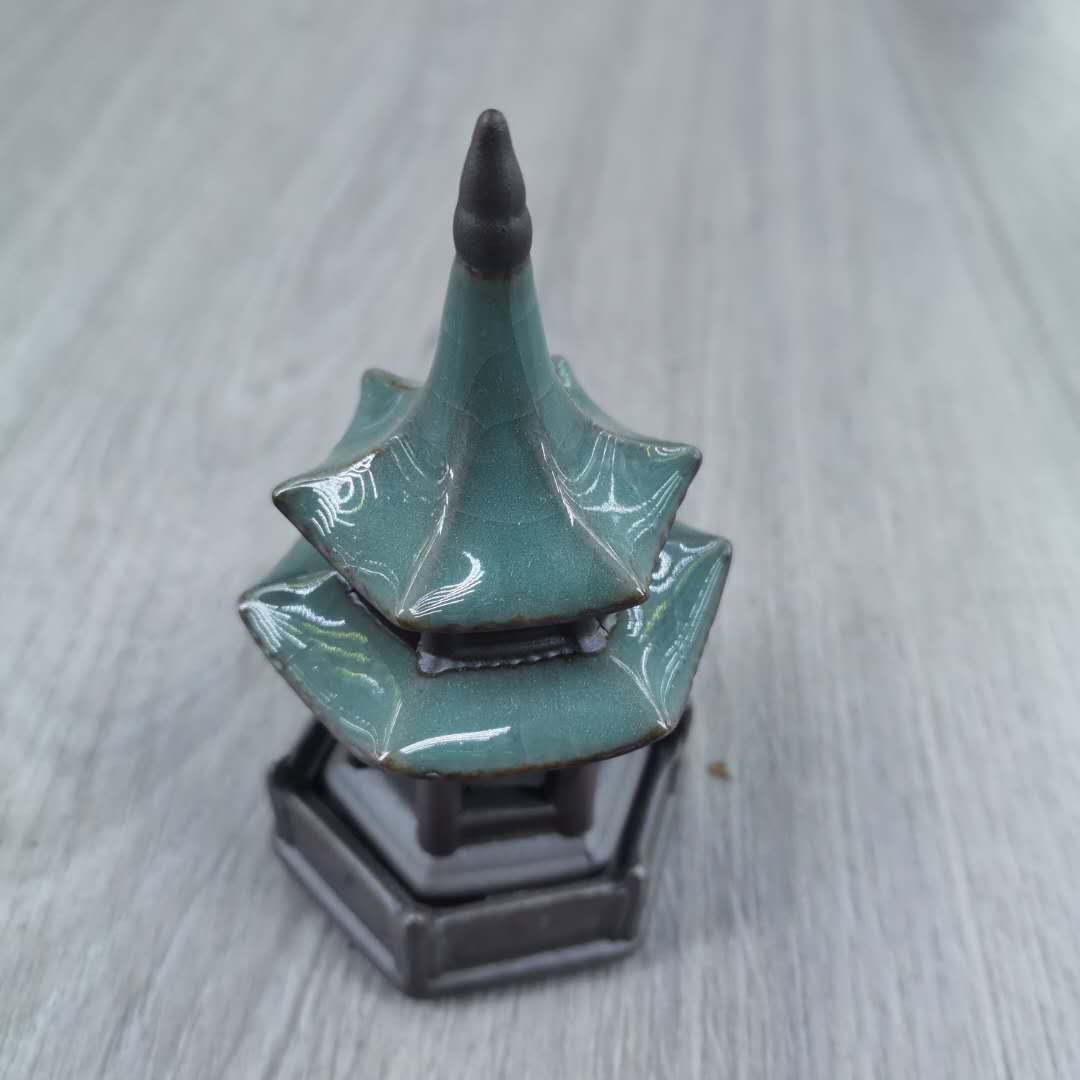 厂家直销双层宝塔摆件陶瓷镀彩工艺品