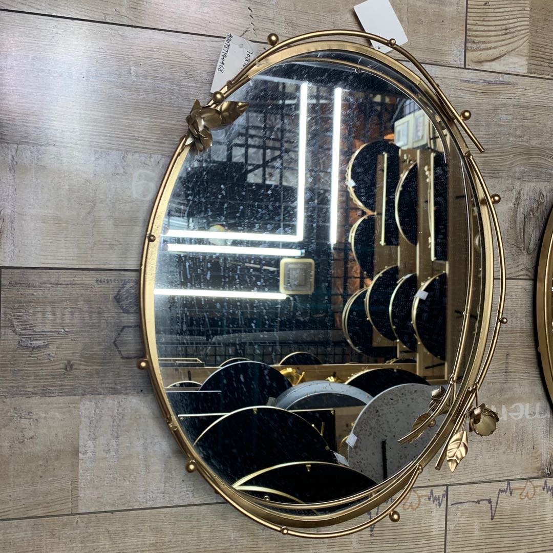 欧式铁艺金色镂空托盘玻璃托盘 电镀金属装饰水果盘 面包盘细节图