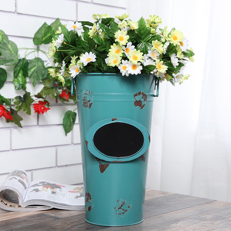 做旧铁皮铁桶工艺酒吧创意摄影道具花桶杂物桶