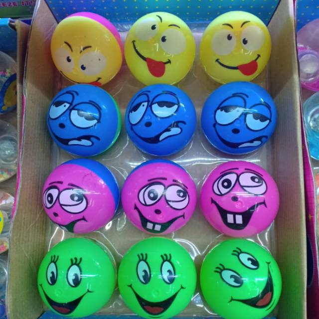 表情带灯水球 弹性球 笑脸球细节图