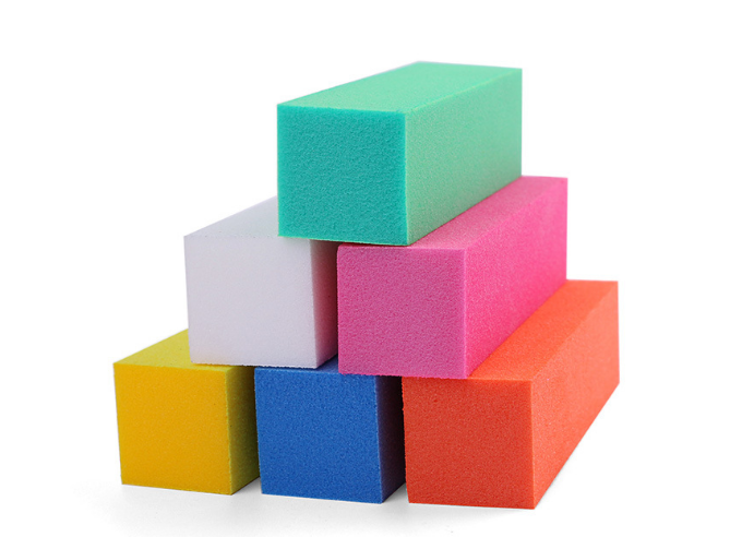 美甲工具海绵指甲锉彩色抛光豆腐块打磨修甲工具