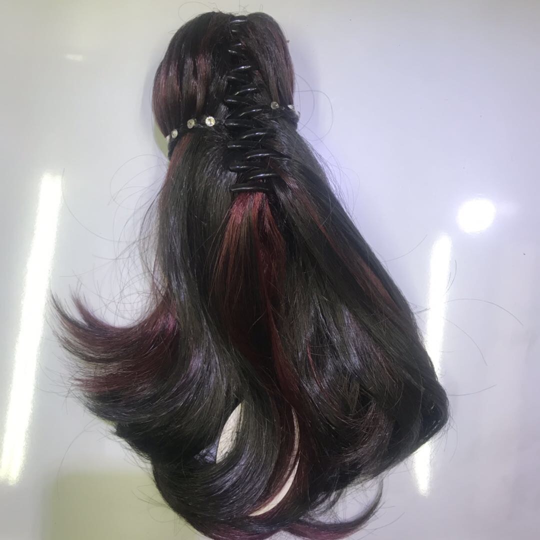 Yiyang Hair Accessories B2-4055 Chemical Fiber Bright Diamond Grab Clip ponytail wig Specification image