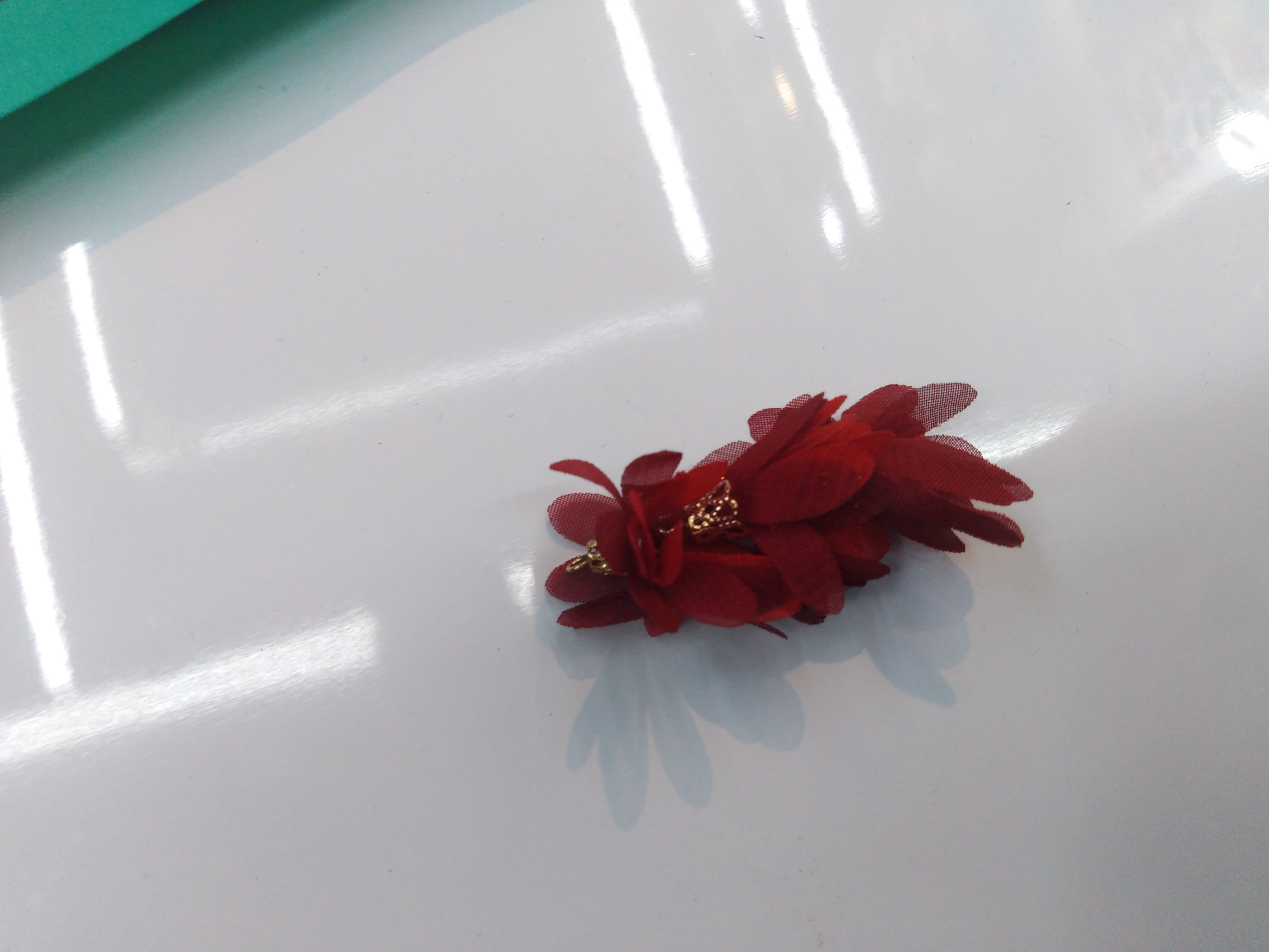 夏季新款布艺红色花瓣花朵吊坠气质耳坠网红夸张个性耳饰潮流