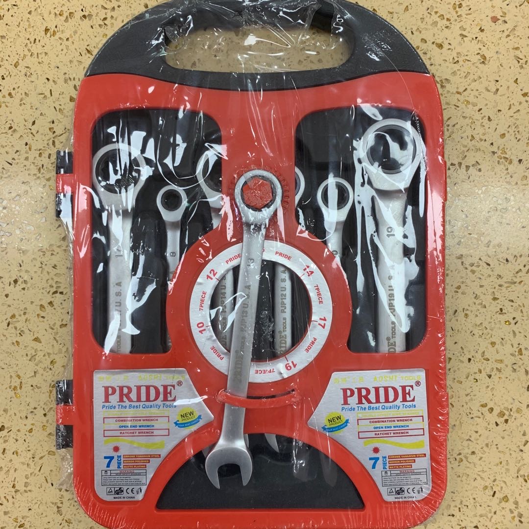 PRIDE-7件套梅花扳手两用扳手工具快速扳手汽修板手工具