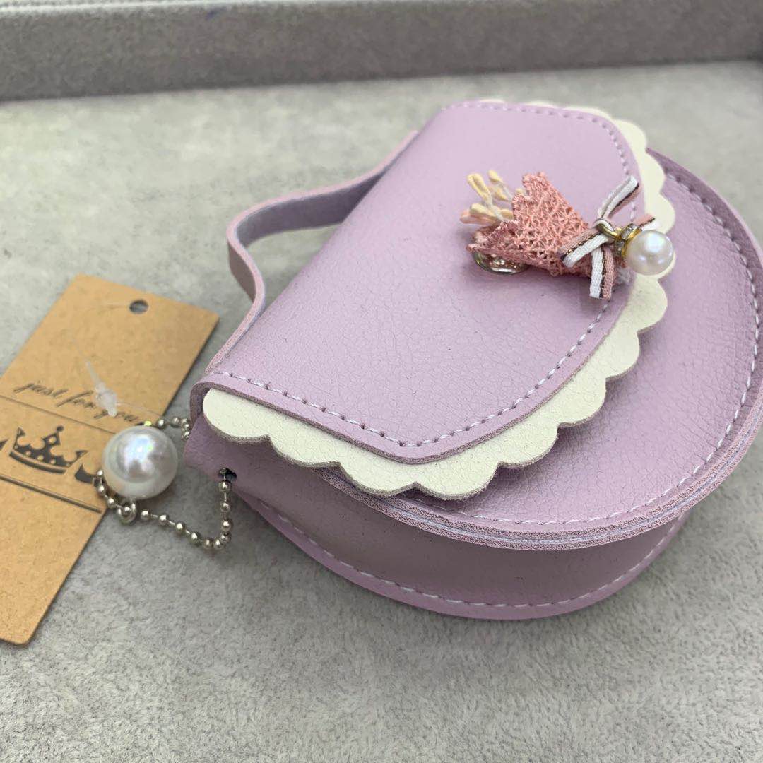 A cute pink leather coin purse for women, a new trendy pendant Specification image