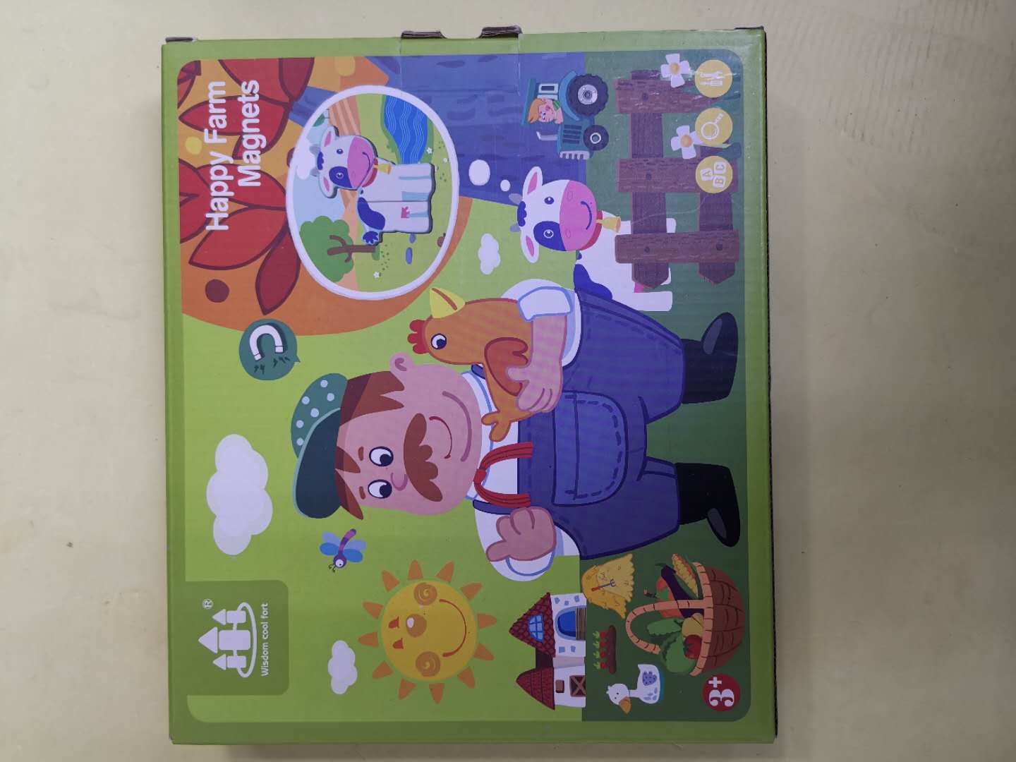 Children's magnetic jigsaw puzzle educational toys for boys, girls, and babies aged 3 to 4 to 6 develop intelligence and brainpower. Magnetic jigsaw puzzle Happy farm