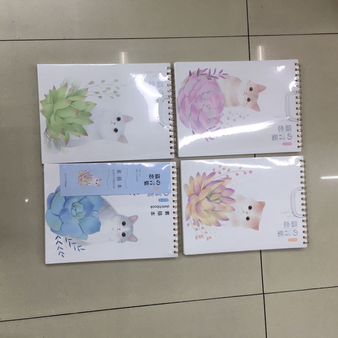S-18049猫恋花物语素描本加厚空白素描本a4速写本手绘画画本