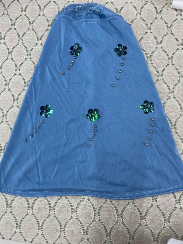 新款蓝色纱巾女士长款丝巾披肩披巾时尚加大围巾