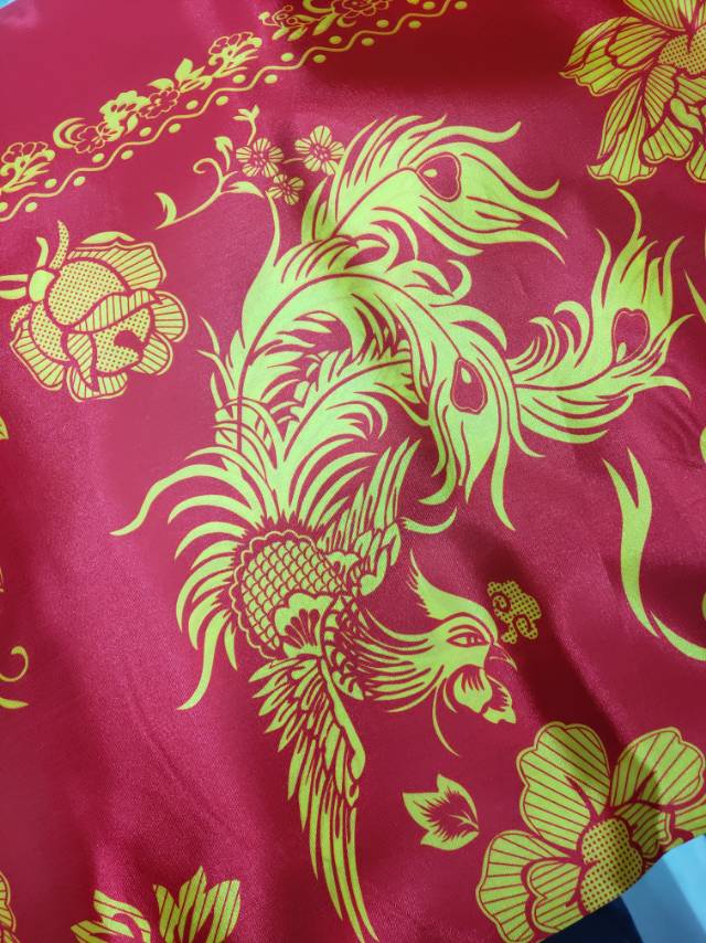 Dragon Phoenix Printing Imitation Silk Quilt Cover Specification drawing
