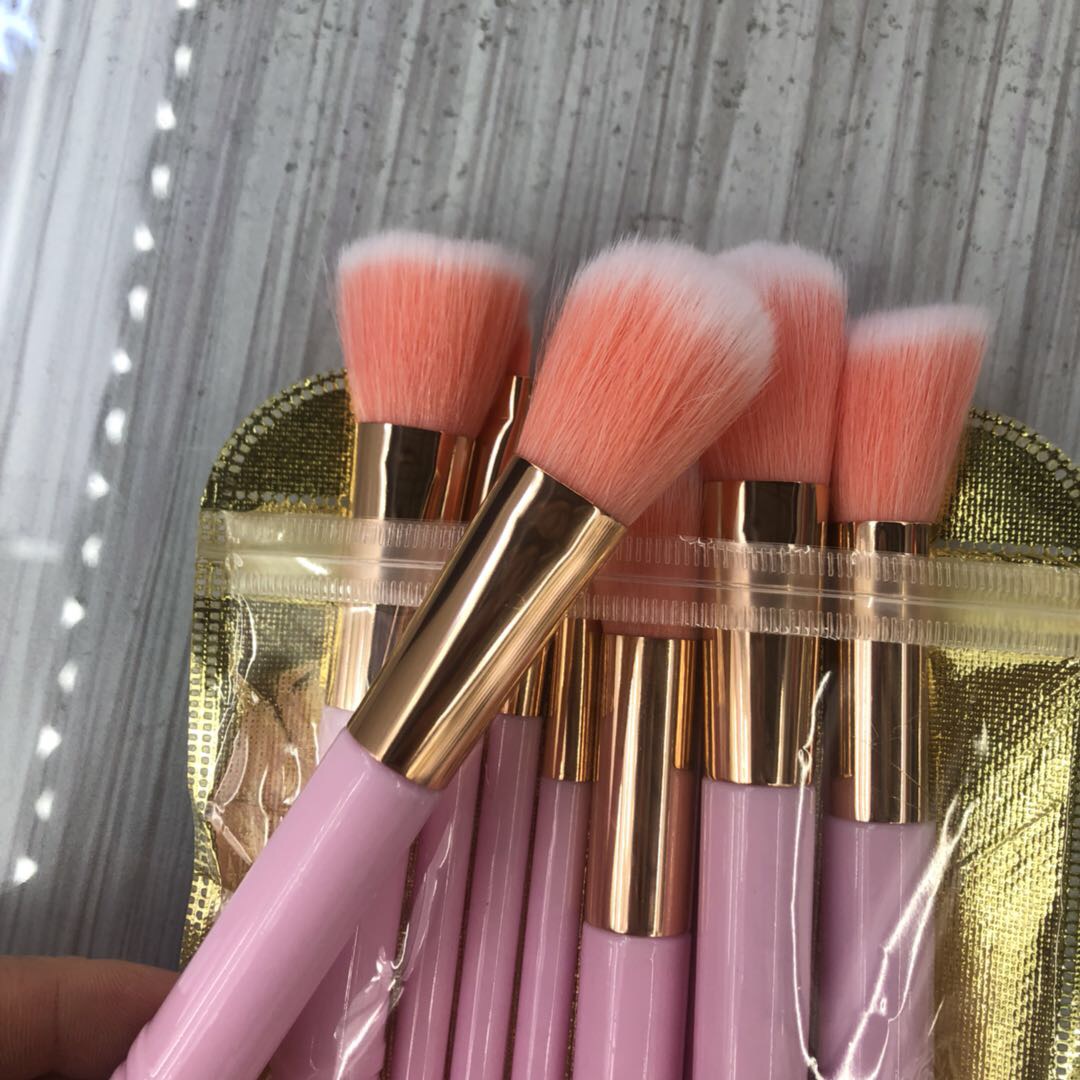 Manufacturers Direct Sales Of 10 Pink Claw Makeup Brush Set 3D Color Eye Brush Foundation Brush Beauty Makeup details Picture