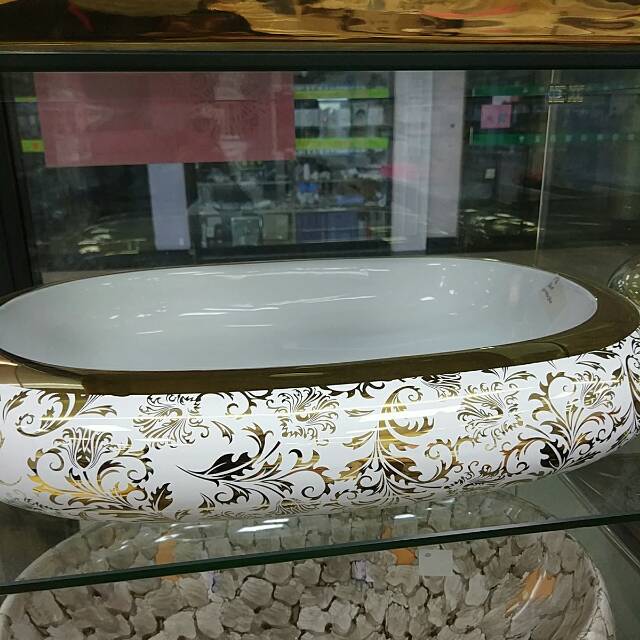 陶瓷台上盆洗手盆单盆复古中式艺术台盆多尺寸阳台洗脸池面盆家用
