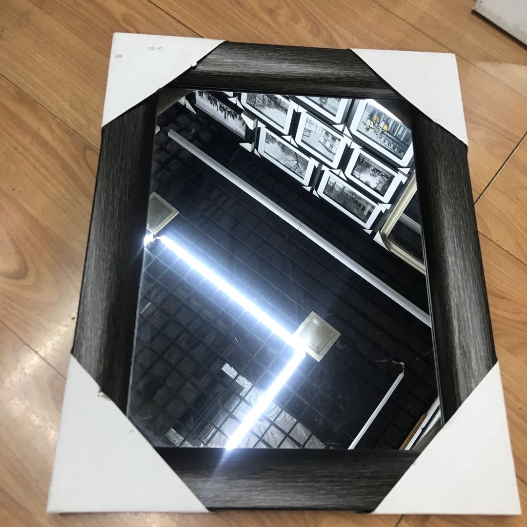 浴室镜洗手间挂墙欧式卫生间带边框镜子壁挂厕所卫浴镜38*49cm