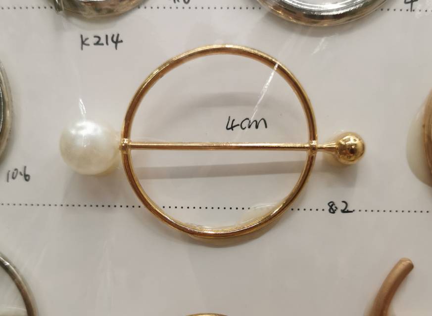 Korean High-Grade Brooch Anti-Slip Shirt Pearl Button Women's Clothes Buckle Ring Knotted Round Decorative Buttons All Match