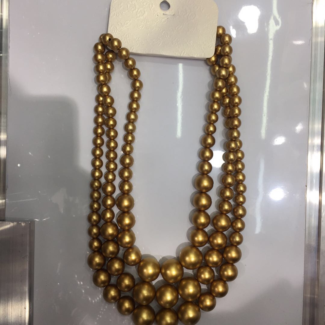 European and American popular exaggerated matte imitation pearl necklace long necklace