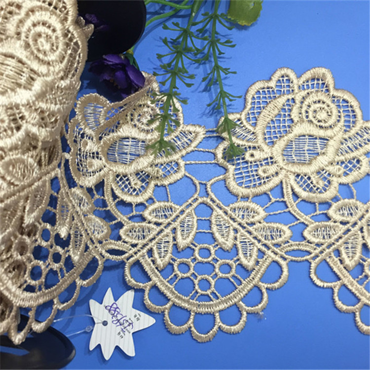 DIY handcrafted double-sided hollowed-out, wearable ribbon cotton water-soluble lace clothes, hair band decoration, lace lace accessories details Picture